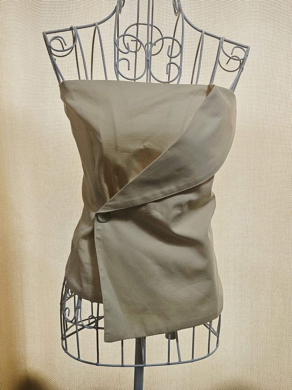Zara Beige Draped Strapless Top